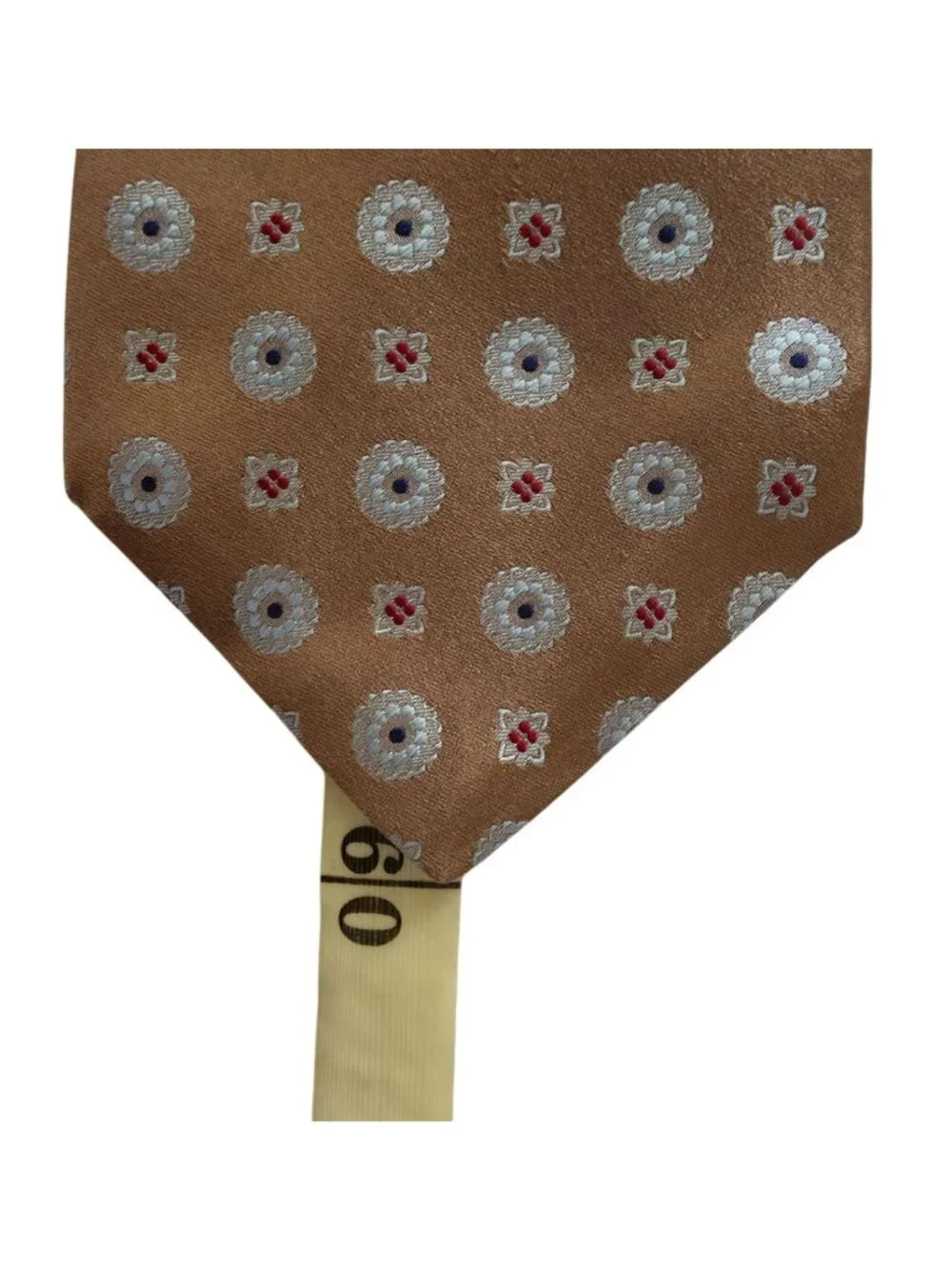 KITON Napoli Bronze-Brown Geometric 100% Silk Tie - Made In Italy - Picture 5 of 5
